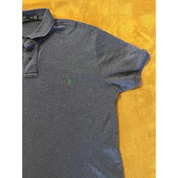 Polo Ralph Lauren Men's Size L Dark Heather Blue Short Sleeve Polo Shirt - Picture 2 of 9